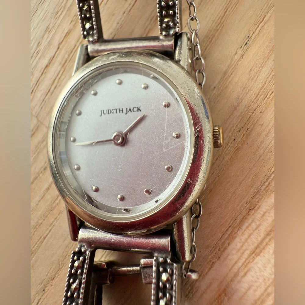 Vintage Judith Jack sterling silver marcasite watch NEW BATTERY